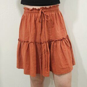 Madewell Orange Tiered Skirt
